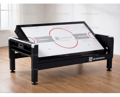 Mesa 3 en 1 SW Giratoria Air-Hockey, Billar, Ping-Pong,  (Negra, paño azul)